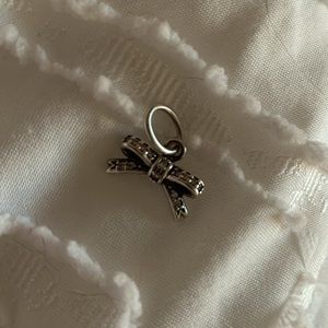 Retired Pandora Sparkly Bow Dangle